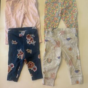 Carter's Floral, Pink & Gray Baby Leggings Set